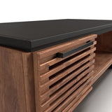 47" Coffee Table, No Assembly Required, Black with Bourbon Finish B108P160164