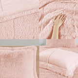 Full/Queen Shaggy Long Fur Comforter Mini Set B03595924