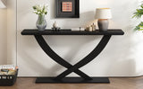 ZUN Mirod 57'' Modern Rustic Console Table with Cross-Leg Design,Sturdy Construction and Ample Surface N760P214643B