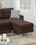 ZUN Living Room Corner Sectional Dark Coffee Polyfiber Chaise sofa Reversible Sectional HS00F6457-ID-AHD