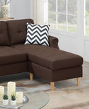 ZUN Living Room Corner Sectional Dark Coffee Polyfiber Chaise sofa Reversible Sectional HS00F6457-ID-AHD