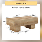 ZUN Modern Simple Light Wood Texture MDF Coffee Table - 43.3"x21.6"x17.2" Practical Model.Making it an W1151P224251