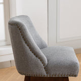 Counter Height Swivel Barstools, 26'' H Seat Height Upholstered Bar Stools Set of 2, Fabric in Gray W1143P151491