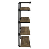 ZUN Black and Rustic Oak 40-inch Wall Shelf B062P153483