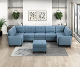 Living Room Furniture One-Arm Chair Blue Tufted Solid Wood Modern Comfort 1pc Modular Piece Chair B011P309912