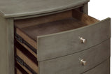 Bedroom Furniture 3 Drawers Nightstand Gray Finish Birch Veneer Nickel Hardware Bed Side Table B01146198