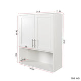 Bathroom Mirror Cabinet - Two Door Wall Cabinet Bathroom Vanity Mirror Cabinet with Facial Tissues W331P279735