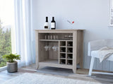 Bar- coffee cart 38" H, Kitchen or living room cabinet storage, 8 bottle racks, a central shelf B097133098