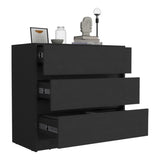 Austin Three Drawer Dresser, Pull Out Mechanism-Black B07092132