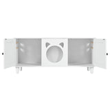 Furniture Style Cat Cabinet Cream white Cat litter box With Sisal scratching door Cat friendly N843P252373C