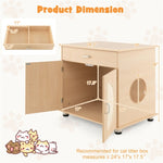 ZUN 26.5" Multipurpose Cat Litter Box Enclosure with Sisal Scratching Doors and Storage Living Room 15588507