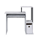 ZUN Antique White and Black Computer Desk with Keyboard Tray B062P184546