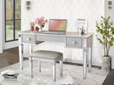 ZUN Mirrored Vanities Desk with Drawers, Bedroom Makeup Vanity Table Set with Mirror and Stool, Flip Up W2170140324