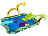 82" Inflatable Jungle Spray Pool with Giraffe Sprinkler & Slide, Kids Water Play Center for Backyard 56775058