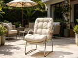 Outdoor Patio Lounge Chair Iron Frame & Plastic Wicker W3990P462687