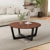 ACACIA SOLID WOOD COFFEE TABLE,BROWN & BLACK COLOR N770P269892B