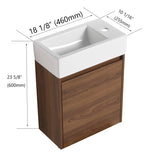 18 Inch Floating Small Bathroom Vanity With Single Sink, Suitable For Small Bathroom-BVB03018BRE W99966398