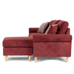 ZUN Paparika Red Color Polyfiber Reversible Sectional Sofa Set Chaise Pillows Plush Cushion Couch HS00F6449-ID-AHD