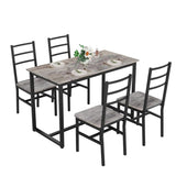 Dining Set for 4, 5 pieces Farmhouse Dinette Set with 4 chairs, Mid-Century Modern Dining W578P304058