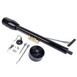 ZUN 30" Tilt Manual Floor Shift Steering Column with Key & 9 Bolt Adapter Black NEW 07767798