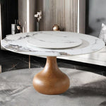 ZUN Modern Marble Dining Table, 59" Round Sintered Stone Table for Dining Room, Kitchen, Dinette, 84533567