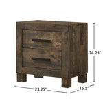 ZUN 2 Drawers MDF Nightstand in Rustic Golden Brown Finish B016P255623