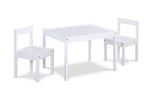 ZUN Della 3-Piece Solid Wood Kids Table & Two Chair Set, White B022P174731