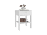 Nightstand, 1 Drawer, 1 Shelf, 4 Legs, White B097P369424