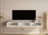 Floating TV Stand Wall Mounted with 16 Color LEDs,67" Modern TV Stand, Floating TV Cabinet W1321P307882