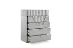 ZUN Modern Style 5-Drawer Chest Made with Wood in Gray B009P155263