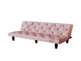 Sofa to Sofa Bed Transformation 66" Pink Velvet Sofa Bed, Ideal for Family Living Rooms, Apartments W3371P303616