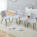 ZUN Comfortable Linen-Cotton Dining Chair Set - Four Pieces in Light Gray.Integrated Seat and W1151P230557