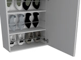 Wall Shoe Rack 54" H, One Mirror, One Door, Five Internal Storage Shelves, Approximate Capacity for B097132917