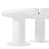 ZUN ON-TREND Φ39.4'' Easy Assembly Round Petal-Shaped Coffee Table, Cream Style Center Table with 3 N721P190396K