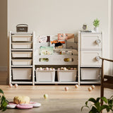 Kids Toy Storage Organizer 8 storage cabinet Removable Toy Bins, 4-Tier Book organizers Storage and W509P227267
