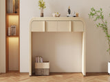 TREXM Modern Console Table with 2 Storage Drawers, Fluted Entryway Table with Rounded Silhouette for N715P196580A