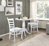 White Finish Dining Chairs Set of 2 Wooden Ladder-Back Casual Farmhouse Style Kitchen Dining Room B011P188439