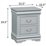 Platinum 2-drawer Nightstand B062P181325