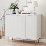 ZUN Storage cabinet Wave pattern three door buffets & sideboards for living room, dining room, bedroom , W1162P152976