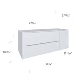 DAX Cenit Single Vanity Cabinet with 2 Drawers 1 Door 48 Inches Matt White B2702P226989