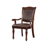 Luxurious Traditional Dining Brown Cherry Solid wood Espresso Leatherette Seat Set of 2pc Arm B011P225590