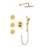 Shower System with Shower Head, Hand Shower, Slide Bar, Bodysprays, Shower Arm, Hose, Valve Trim, W928104462