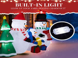 8FT Lighted Christmas Inflatable Decoration, Inflatable Snowman Family with JOY and Xmas Tree, Funny 17651821