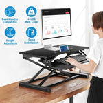 ZUN Height Adjustable Standing Desk 31.3” Wide Sit to Stand Converter Stand Up Desk Tabletop Workstation 26899938