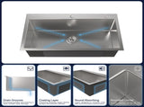 Stainless Steel Kitchen Sink, 32x19 Single Bowl, Overmount Handmade Sink in Brushed Nickel, with 76262968