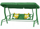 Dark Green Kids Outdoor Swing Chair, Adjustable Canopy Safety Belt, Multi-Scene for Patio Garden 03162602