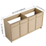 60" Freestanding Bathroom Vanity & 4 Soft-Close Cabinet Doors-BVC11160DDOK -Excluding W999P239165