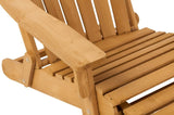 Outdoor Wooden Folding Adirondack Chair with Retractable Ottoman, Pre-Assembled BackRest & 94808483