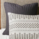 Cotton Jacquard Comforter Mini Set Ivory/Charcoal King/Cal King B035128811