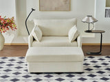55" Oversized Chaise Lounge Chair Indoor with Ottoman and Storage , Comfy Corduroy Single Sofa, W3373P328962